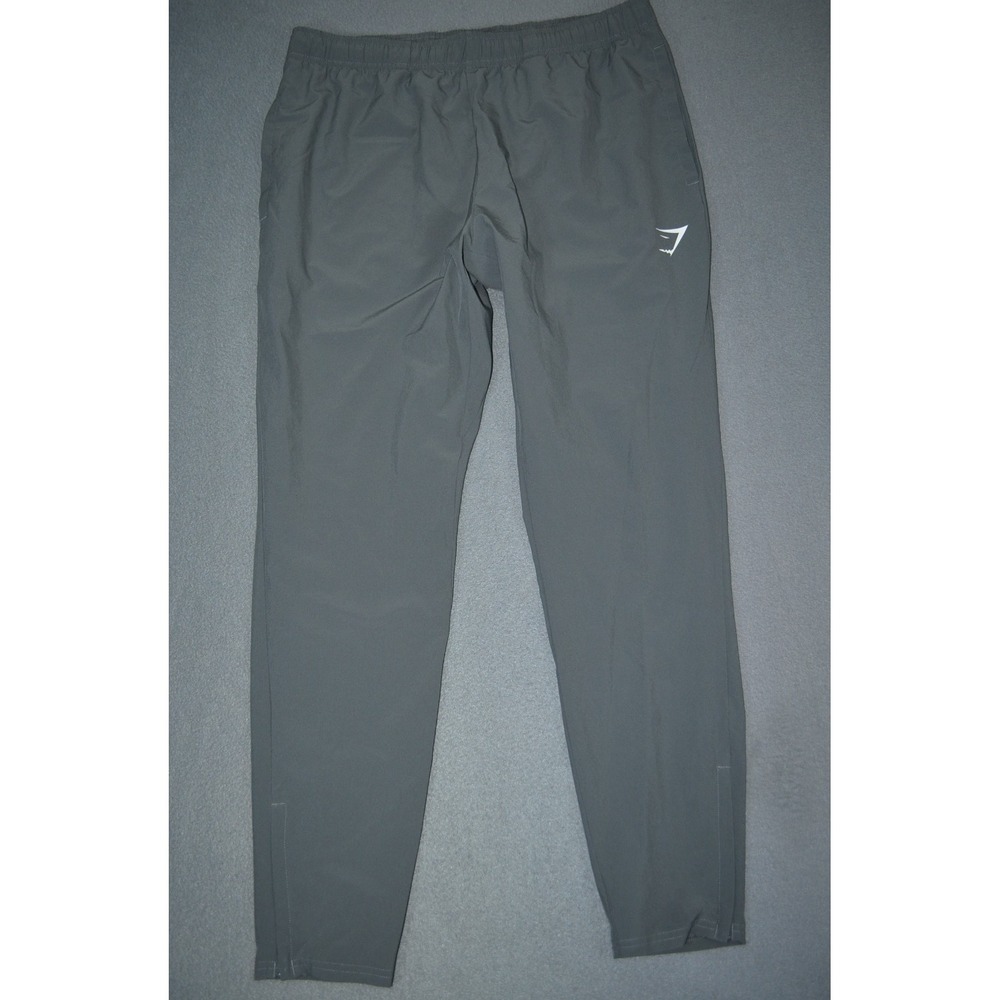 Gymshark Arrival Woven Joggers Mens M Gray Tapered Legs Lightweight Ankle Zip